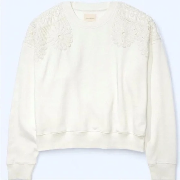 American Eagle Ivory Crochet Floral Pullover - Picture 3 of 4